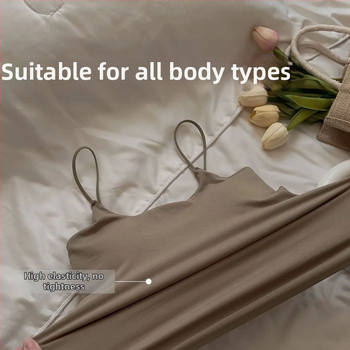 Dámske tielko s ramienkami, s výstelkou na prsia, nylon-spandex, štíhla línia, vysoká elasticita