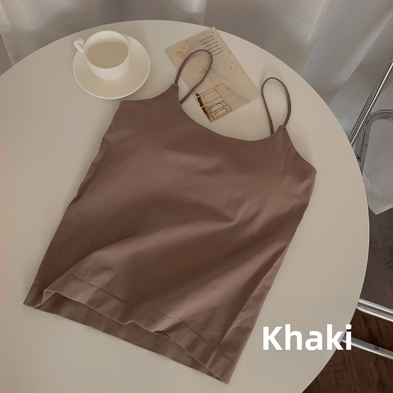 Dámske tielko s ramienkami, s výstelkou na prsia, nylon-spandex, štíhla línia, vysoká elasticita