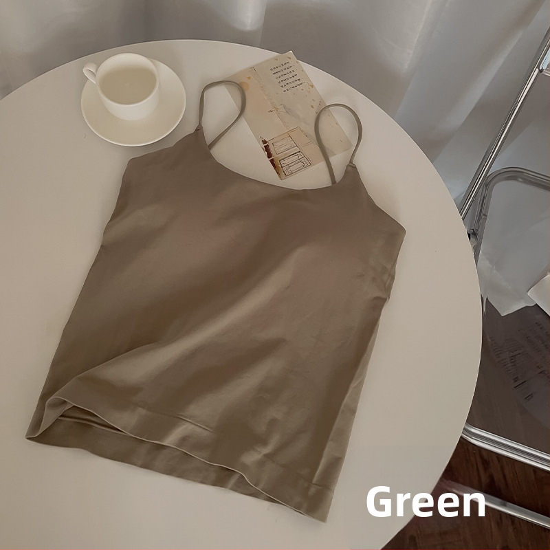 Dámske tielko s ramienkami, s výstelkou na prsia, nylon-spandex, štíhla línia, vysoká elasticita