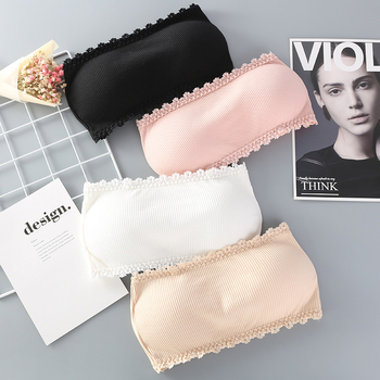 Tube top s jastučićem za prsa, sportski grudnjak za jogu od pamucnog rib materijala, puni košarica, tanki oblikovani košarica, japansko-korejski stil, Fiber Menglai
