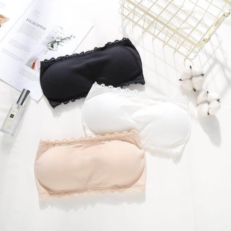 Tube top s jastučićem za prsa, sportski grudnjak za jogu od pamucnog rib materijala, puni košarica, tanki oblikovani košarica, japansko-korejski stil, Fiber Menglai