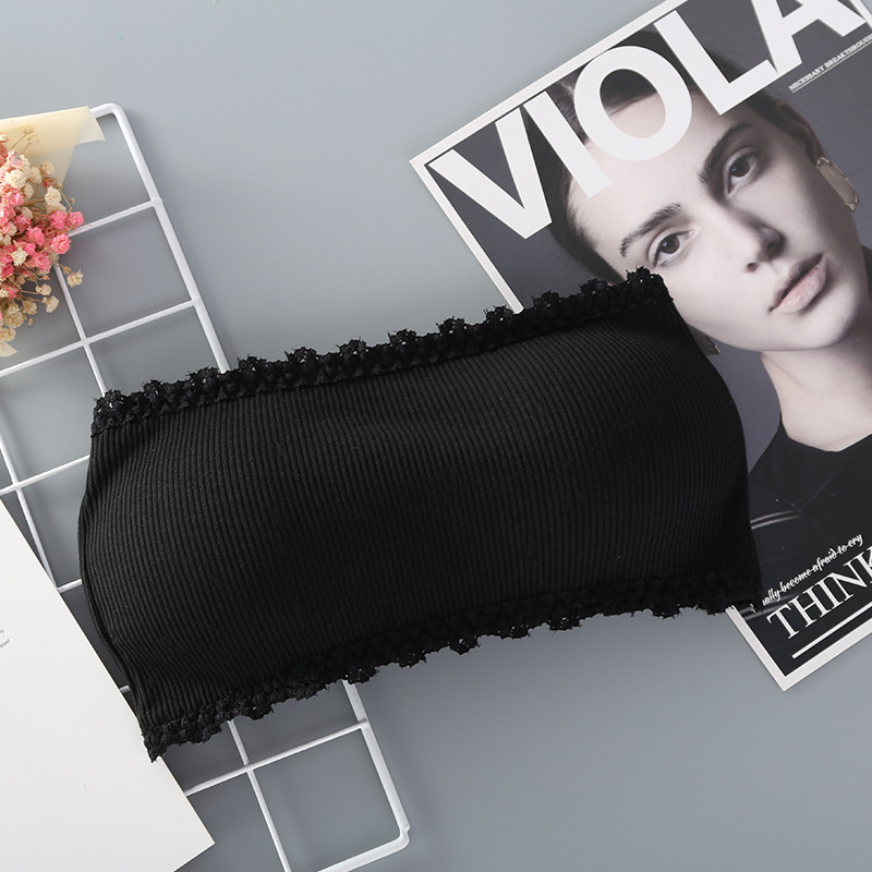 Tube top s jastučićem za prsa, sportski grudnjak za jogu od pamucnog rib materijala, puni košarica, tanki oblikovani košarica, japansko-korejski stil, Fiber Menglai