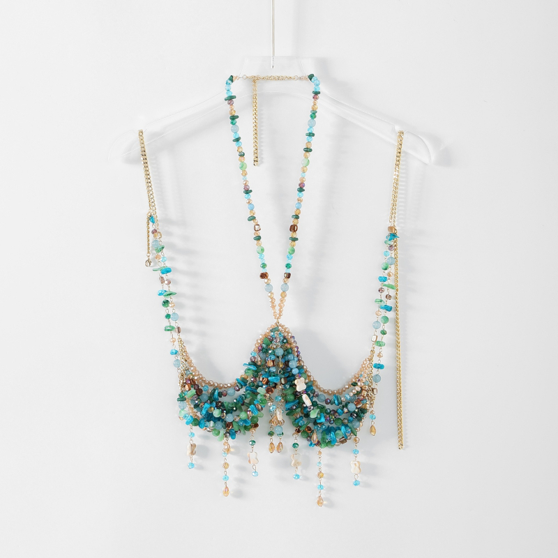 Korálkový tube top s odnímateľnými ramienkami, voľný strih, ulicový hip-hop štýl, akrylové vlákno s 30–50% polyesterom, krátky strih