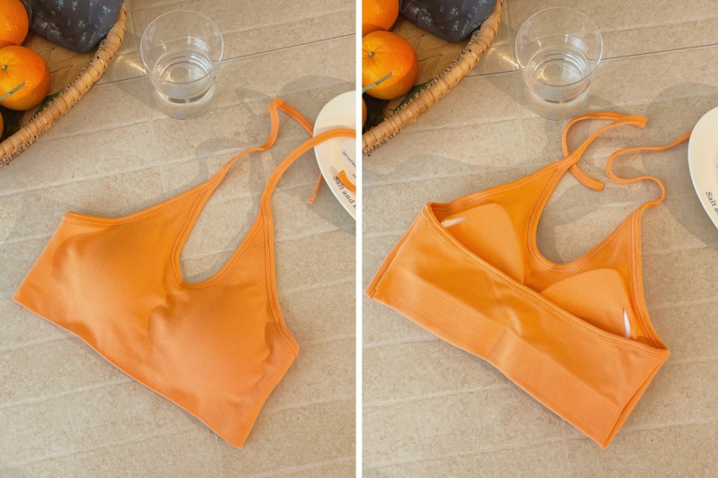 Jednobojni halter top s integriranim košaricama, za nošenje izvana ili iznutra, seksi top