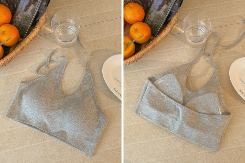 Jednobojni halter top s integriranim košaricama, za nošenje izvana ili iznutra, seksi top