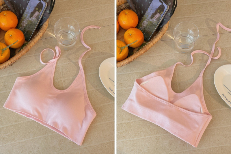 Jednobojni halter top s integriranim košaricama, za nošenje izvana ili iznutra, seksi top