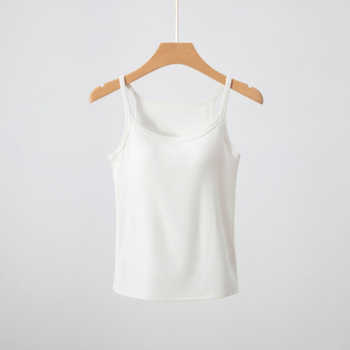 Camisolă din viscose cu pernă pentru sân, fără cusături, elastice înaltă, croială slim, top interior lung