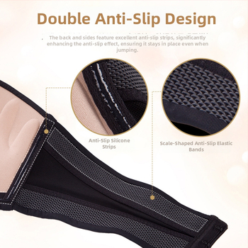 Liemenėlė be petnešėlių, neslystanti, push-up, bandeau stiliaus, vienos dalies