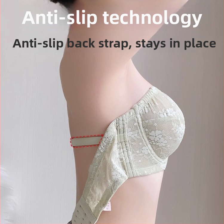 Be peties liemenėlė iš nėrinių su minkštu plieno žiedu, ultra ploni formuoti puodeliai, nuimamos dvigubos petnešėlės