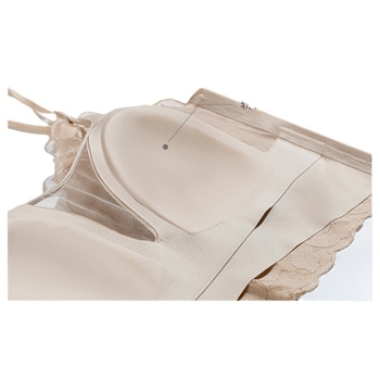 Mežģīņu bezvadu krūšturis ar 3/4 kausiem, plāns veidojošs kauss, noņemamās dubultās lencītes, vestes stils