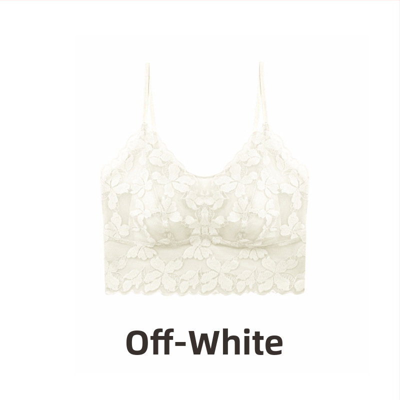 Mežģīņu bezvadu krūšturis ar 3/4 kausiem, plāns veidojošs kauss, noņemamās dubultās lencītes, vestes stils