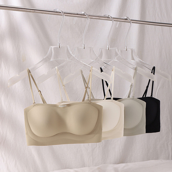 Be siūlų viengabės liemenėlės su 3/4 puodeliais, nailonas, nuimamos dvigubos petnešėlės, kvėpuojanti, skalbimas mašinoje