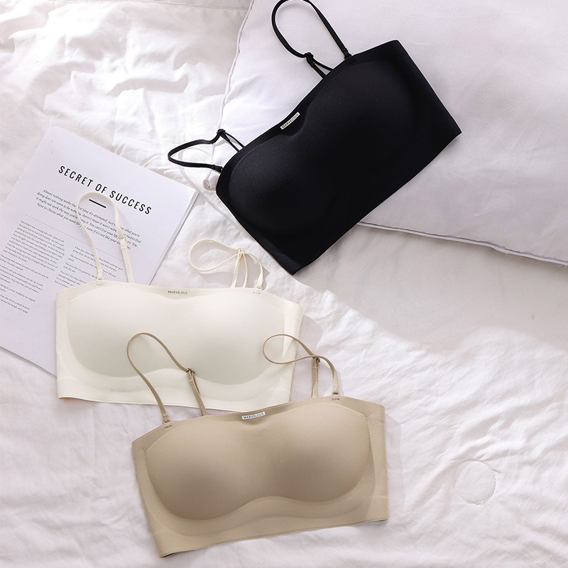 Be siūlų viengabės liemenėlės su 3/4 puodeliais, nailonas, nuimamos dvigubos petnešėlės, kvėpuojanti, skalbimas mašinoje