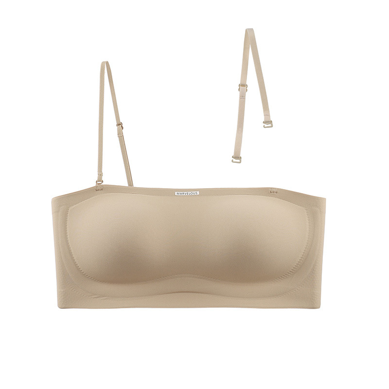 Be siūlų viengabės liemenėlės su 3/4 puodeliais, nailonas, nuimamos dvigubos petnešėlės, kvėpuojanti, skalbimas mašinoje