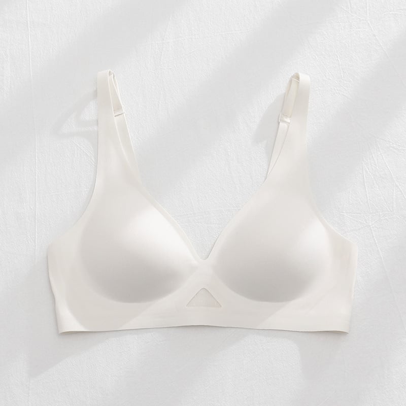 Безжичен латексов сутиен с дантела и латексни чаши, 3D мека опора, регулируеми презрамки, пълна чашка