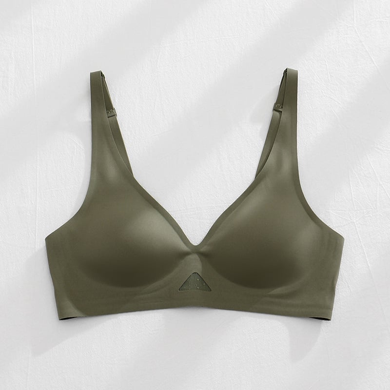 Безжичен латексов сутиен с дантела и латексни чаши, 3D мека опора, регулируеми презрамки, пълна чашка