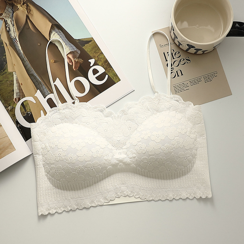 Сутиен без шев за гръб, Nylon основа и подплата, чашка 3/4, форма на чашката: горе тънко, долу дебело, фиксирани двойни презрамки, стил Tube Top, без следи и удобен