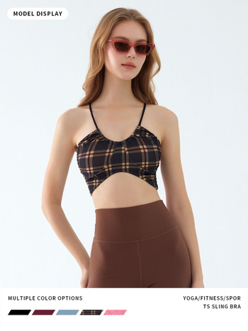 AAKVT Ενιαίο αθλητικό τοπ με λεπτές τιράντες, ενσωματωμένες επενδύσεις, ύφασμα νάιλον ελαστικό (80% νάιλον, 20% σπάντεξ), απορροφά την υγρασία, διαπνέον, γρήγορο στέγνωμα, στυλ σωληνωτό τοπ