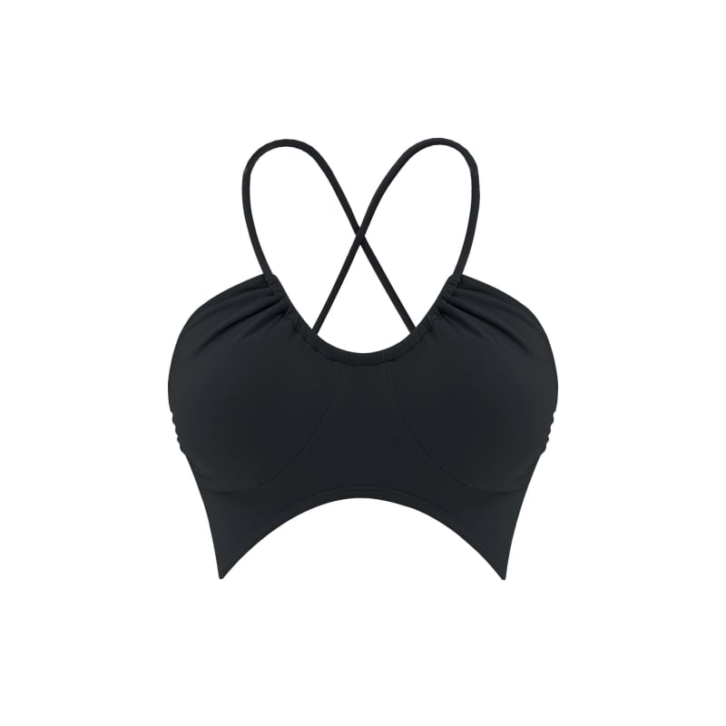 AAKVT Ενιαίο αθλητικό τοπ με λεπτές τιράντες, ενσωματωμένες επενδύσεις, ύφασμα νάιλον ελαστικό (80% νάιλον, 20% σπάντεξ), απορροφά την υγρασία, διαπνέον, γρήγορο στέγνωμα, στυλ σωληνωτό τοπ