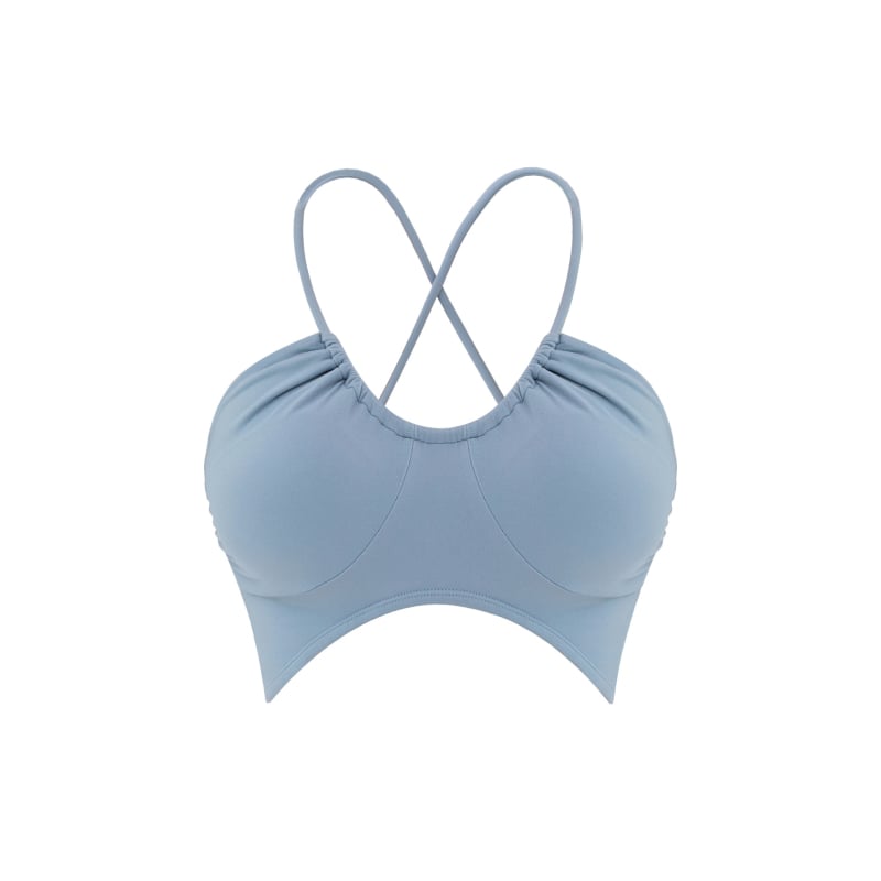 AAKVT Ενιαίο αθλητικό τοπ με λεπτές τιράντες, ενσωματωμένες επενδύσεις, ύφασμα νάιλον ελαστικό (80% νάιλον, 20% σπάντεξ), απορροφά την υγρασία, διαπνέον, γρήγορο στέγνωμα, στυλ σωληνωτό τοπ