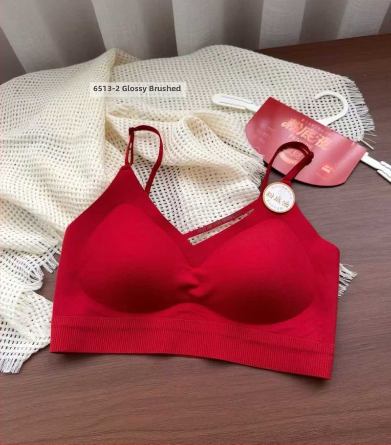 Sutien fără cusături, fără armături, cupă 3/4 cu cupă medie, material principal nylon, căptușeală din bumbac, stil vestă, respirabil