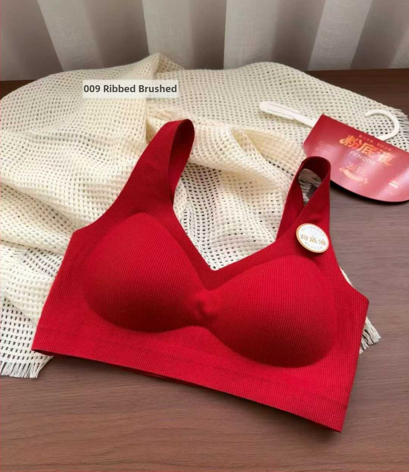 Sutien fără cusături, fără armături, cupă 3/4 cu cupă medie, material principal nylon, căptușeală din bumbac, stil vestă, respirabil