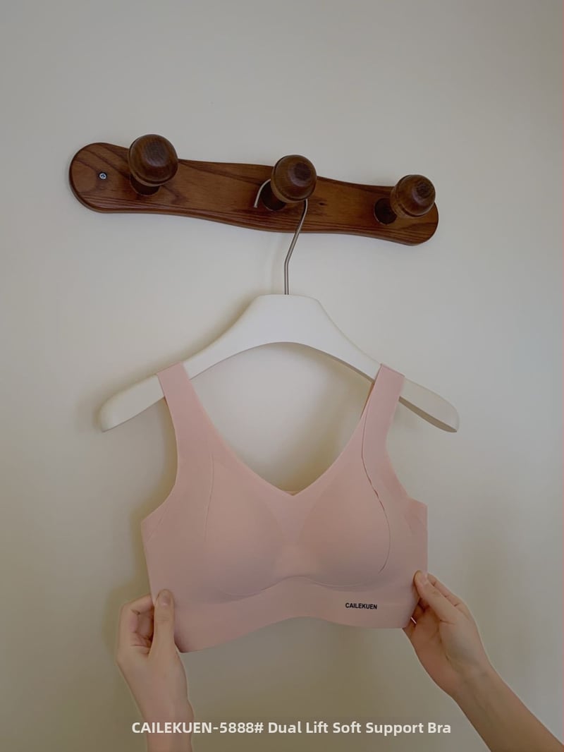 Сутиен с повдигащ ефект, дишаща и мека поддръжка, фиксирани двойни презрамки, чашки 3/4 от пяна, найлонова материя