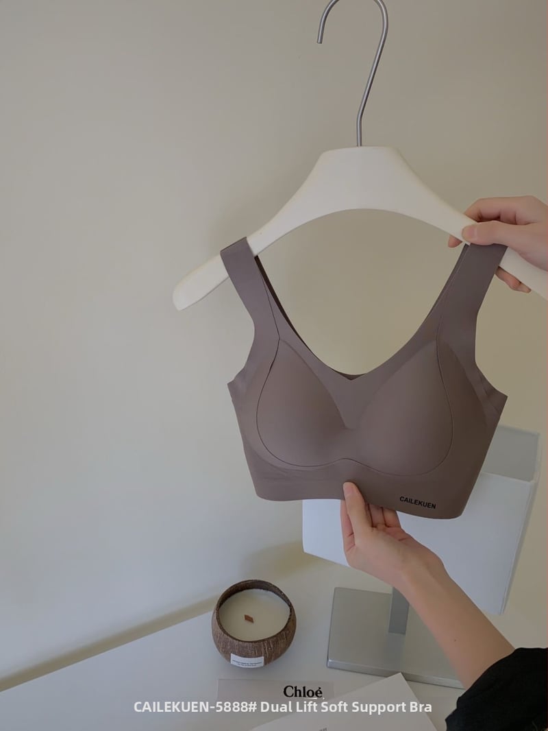 Сутиен с повдигащ ефект, дишаща и мека поддръжка, фиксирани двойни презрамки, чашки 3/4 от пяна, найлонова материя