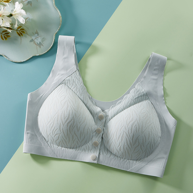 Integruota liemenėlė-viršelis su priekiu užsegimu, be siūlių, kvėpuojantis; 3/4 taurė; vidutinio formato taurė; fiksuoti dvigubi peties dirželiai