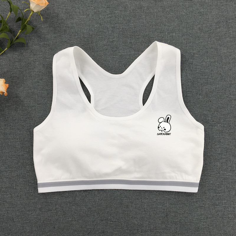 Βαμβακερό chest wrap γιλέκο για κορίτσια, χωρίς τιράντες, σχέδιο καρτούν, λεπτός τύπος cup, 13–18 ετών