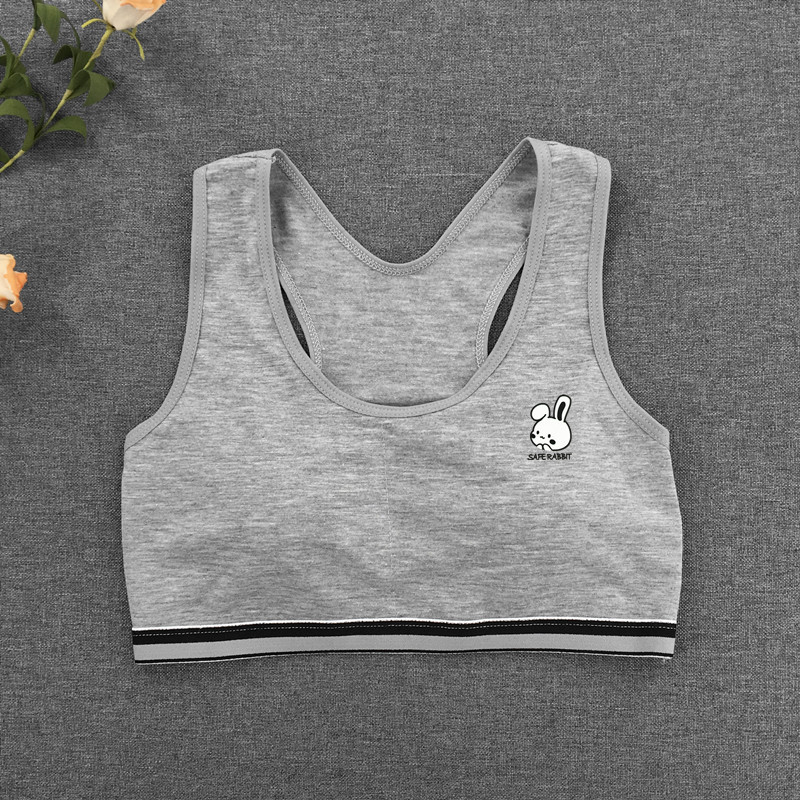 Βαμβακερό chest wrap γιλέκο για κορίτσια, χωρίς τιράντες, σχέδιο καρτούν, λεπτός τύπος cup, 13–18 ετών