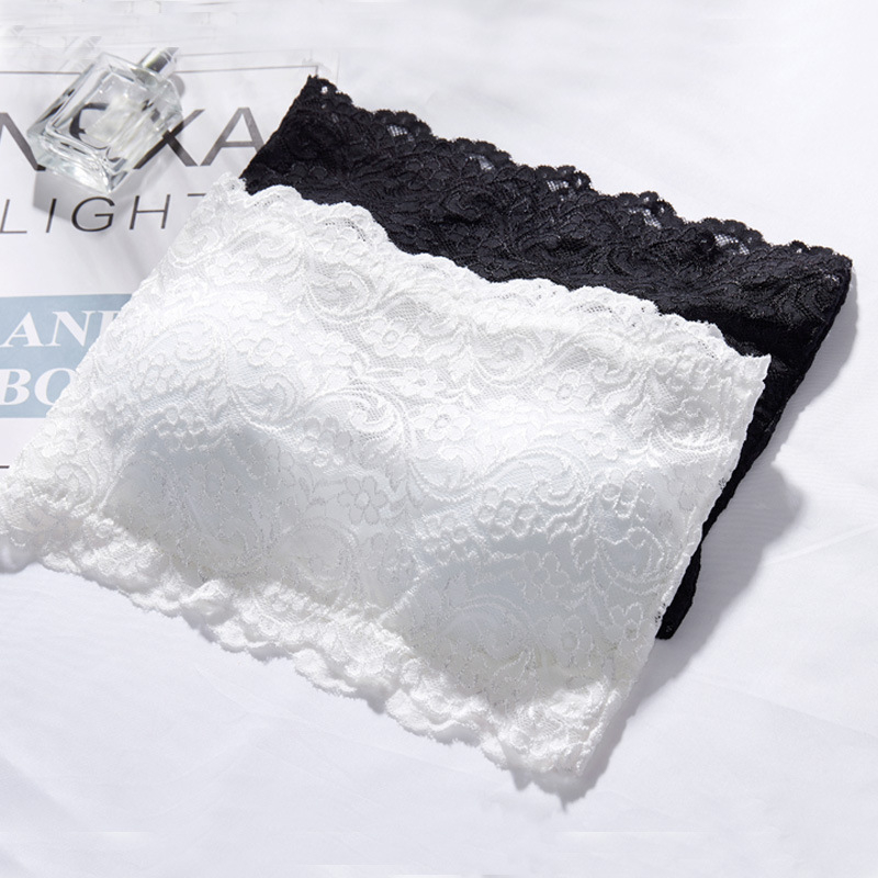 Dantelni bezrameni bralette, bijela, blag push-up i učinak glađenja leđa