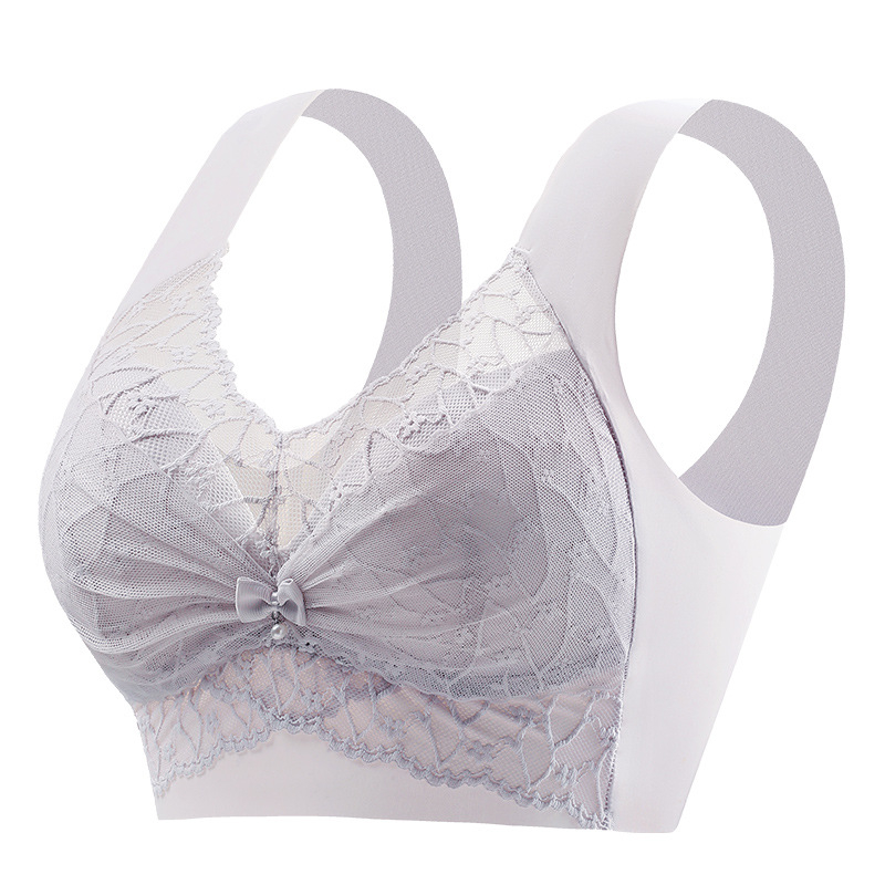 Winetai Grudnjak bez naramenja od čipke Ice Silk, Push-Up, oblikovani košarice od pamuka, prozračan