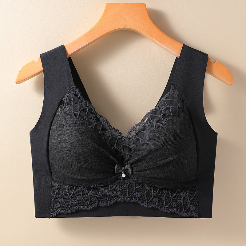 Winetai Grudnjak bez naramenja od čipke Ice Silk, Push-Up, oblikovani košarice od pamuka, prozračan