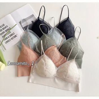 Mežģīņu tīkla krūšturis, bezvadu, bezšuvju dizains, 3/4 kauss, ultraplāns formējošs kauss, fiksētās dubultās siksnas