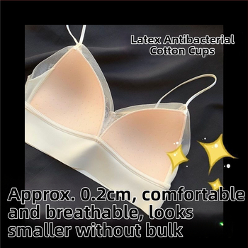 Mežģīņu tīkla krūšturis, bezvadu, bezšuvju dizains, 3/4 kauss, ultraplāns formējošs kauss, fiksētās dubultās siksnas