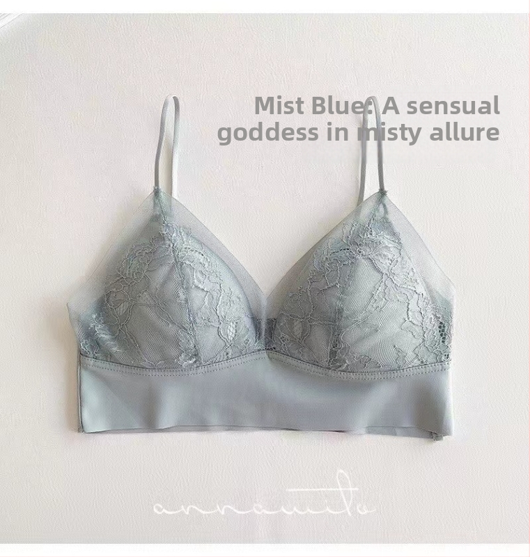 Mežģīņu tīkla krūšturis, bezvadu, bezšuvju dizains, 3/4 kauss, ultraplāns formējošs kauss, fiksētās dubultās siksnas