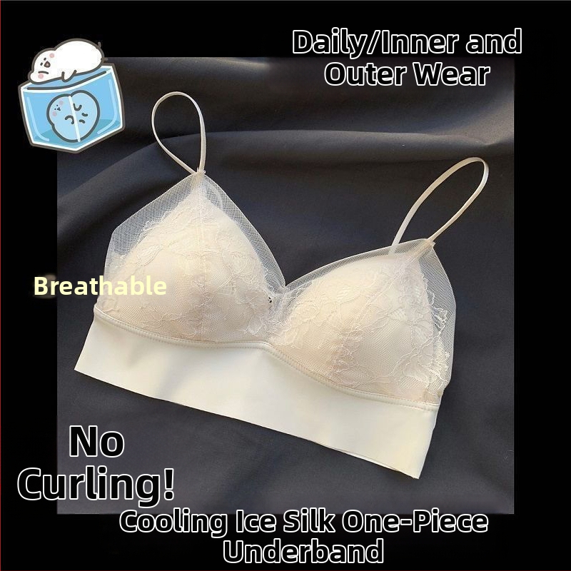 Mežģīņu tīkla krūšturis, bezvadu, bezšuvju dizains, 3/4 kauss, ultraplāns formējošs kauss, fiksētās dubultās siksnas