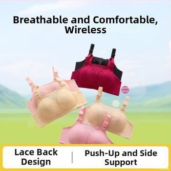 Be petnešėlių liemenėlė be vielos, nėriniai, push-up, 3/4 puodeliai, ploni formuoti putų puodeliai, kvėpuojanti medvilnės įdaila, fiksuoti dvigubi petnešos