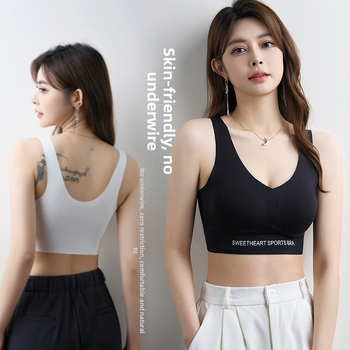 Női sportmelltartó – Gyűrődésgátló felső támasz, 5/8 kosár, vékony formázott kosár, rögzített dupla vállpántok