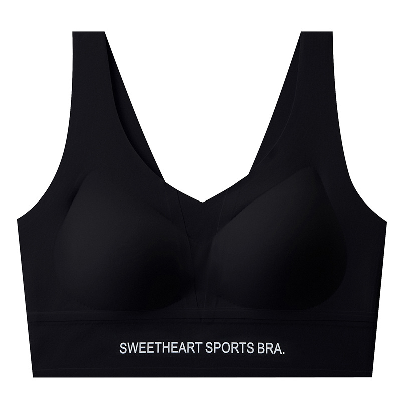 Női sportmelltartó – Gyűrődésgátló felső támasz, 5/8 kosár, vékony formázott kosár, rögzített dupla vállpántok