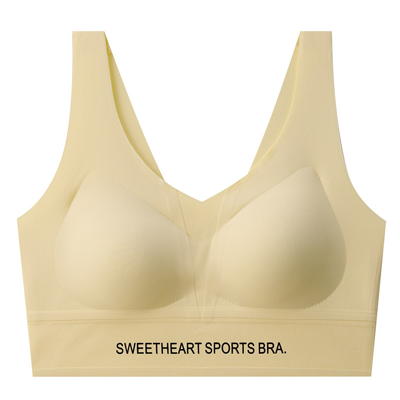 Női sportmelltartó – Gyűrődésgátló felső támasz, 5/8 kosár, vékony formázott kosár, rögzített dupla vállpántok