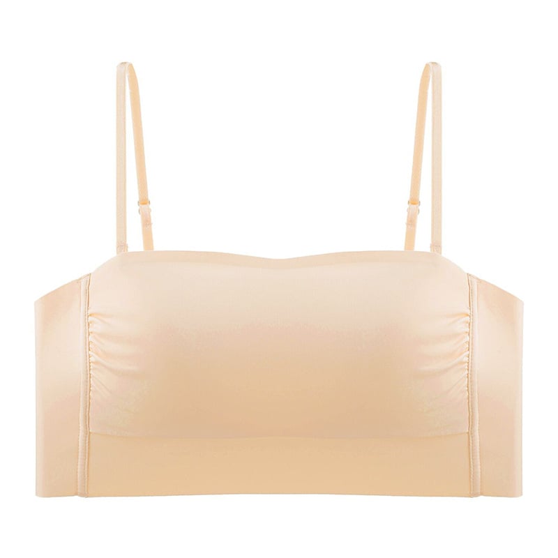 Nylon anyagú női varrás nélküli melltartó, sima hátsó rész, vékony vállpántokkal, teljes kosár, ultra vékony formázó kosár, rögzített dupla vállpántok, mellény-stílus, lélegző