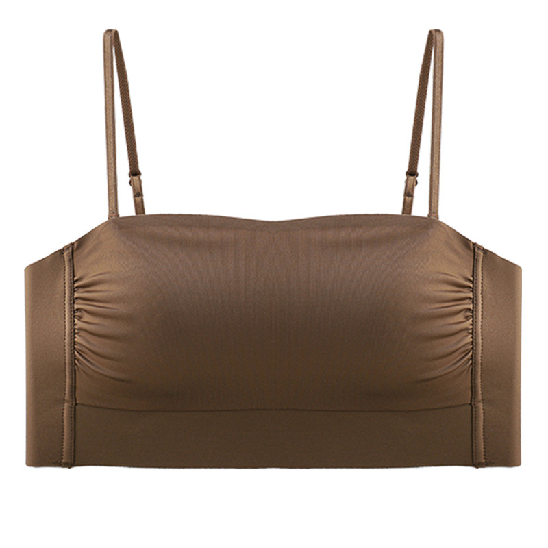 Nylon anyagú női varrás nélküli melltartó, sima hátsó rész, vékony vállpántokkal, teljes kosár, ultra vékony formázó kosár, rögzített dupla vállpántok, mellény-stílus, lélegző