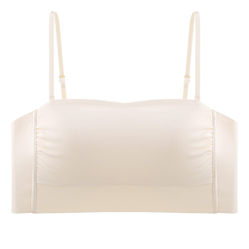 Nylon anyagú női varrás nélküli melltartó, sima hátsó rész, vékony vállpántokkal, teljes kosár, ultra vékony formázó kosár, rögzített dupla vállpántok, mellény-stílus, lélegző