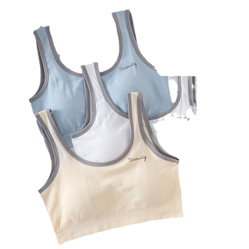 Νάιλον τοπ τύπου σωλήνας για το στήθος, με πλήρη κάψα και διαμορφωμένη θηλή με λεπτό πάνω μέρος και παχύτερο κάτω, για κορίτσια 13–18 ετών, όμορφο σχέδιο στην πλάτη