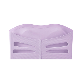 Váll nélküli Ice Silk csőtop, Nylon fő anyag, varrás nélküli, hát kivágott dizájn, teljes kosár