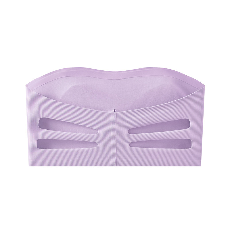 Váll nélküli Ice Silk csőtop, Nylon fő anyag, varrás nélküli, hát kivágott dizájn, teljes kosár