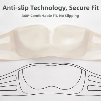 Без презрамки бюстгальтер, нехлъзгащ се, невидим, тънки оформени чашки, плат найлон, подплата спандекс