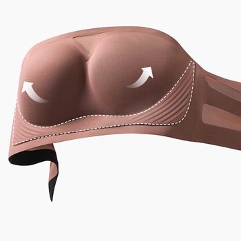 Без презрамки бюстгальтер, нехлъзгащ се, невидим, тънки оформени чашки, плат найлон, подплата спандекс